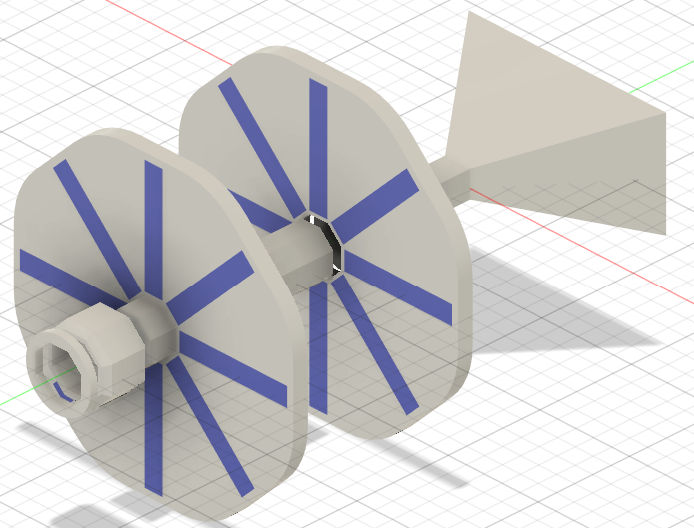 3D render of an electron gun in CAD software